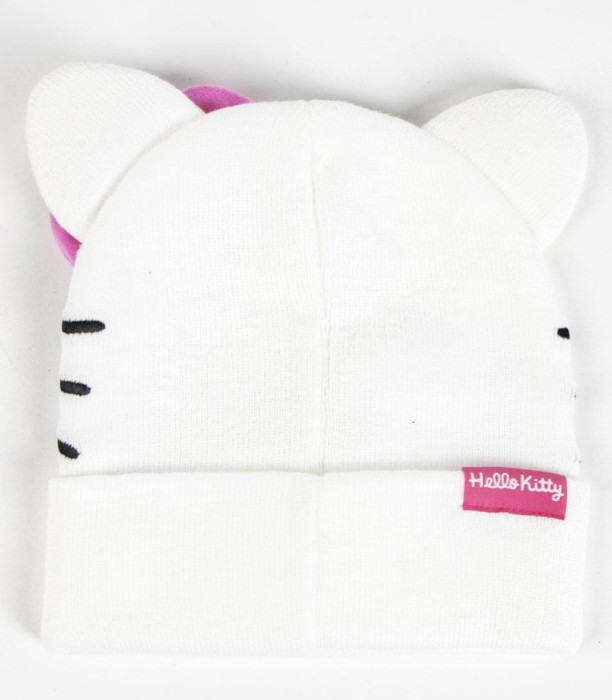 ДЕТСКА ЗИМНА ШАПКА HELLO KITTY БЯЛА С РОЗОВА ПАНДЕЛКА Cerda
