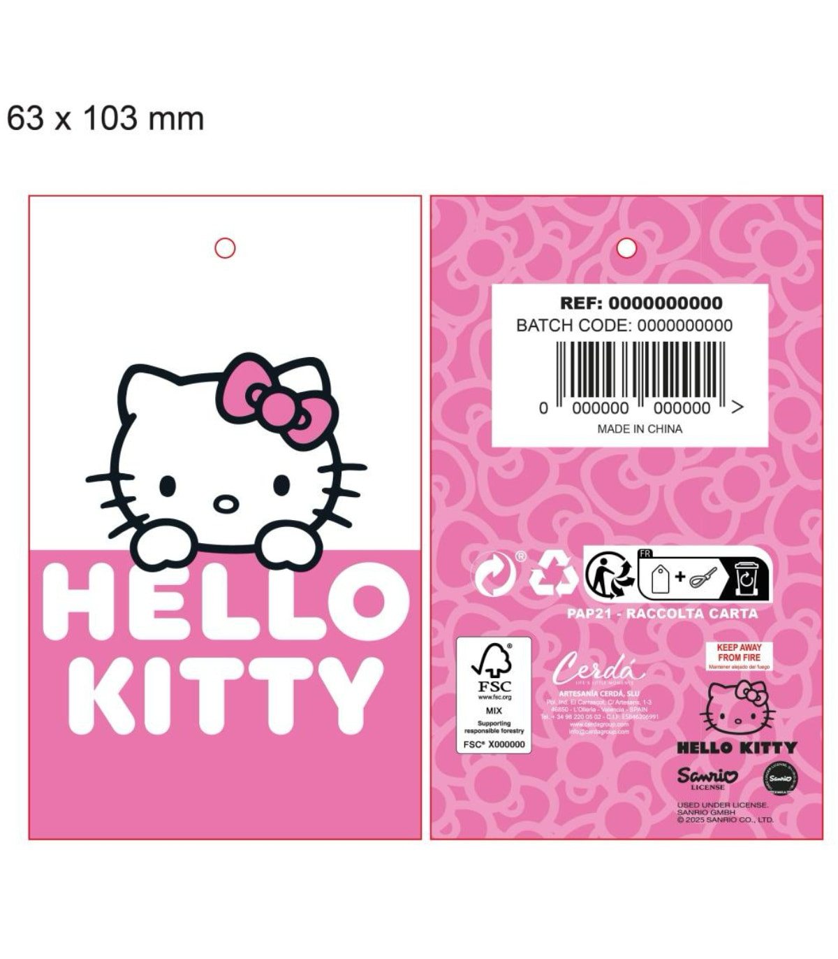 ДЕТСКА ЗИМНА ШАПКА HELLO KITTY БЯЛА С РОЗОВА ПАНДЕЛКА Cerda