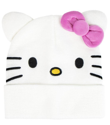 ДЕТСКА ЗИМНА ШАПКА HELLO KITTY БЯЛА С РОЗОВА ПАНДЕЛКА Cerda