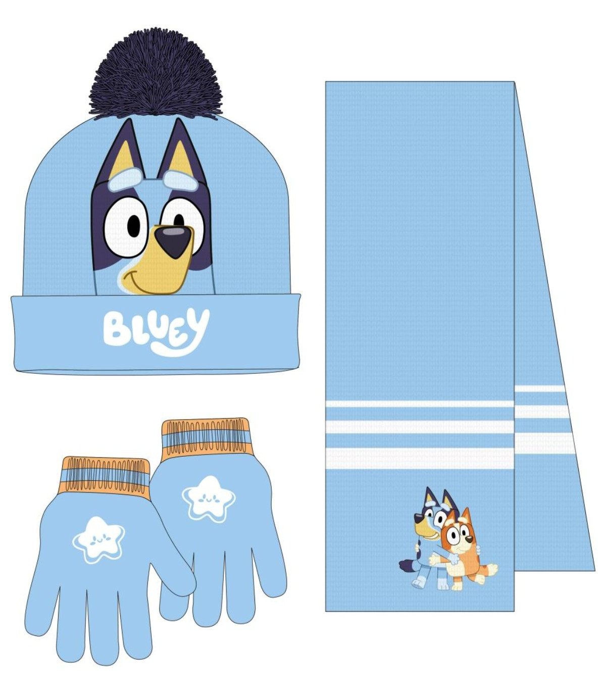 ДЕТСКА ШАПКА С ШАЛ И РЪКАВИЦИ BLUEY Cerda