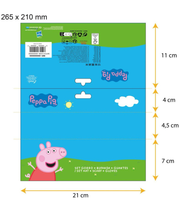 ДЕТСКА ШАПКА С ТОПЧЕНЦА, ШАЛ И РЪКАВИЦИ PEPPA PIG Cerda