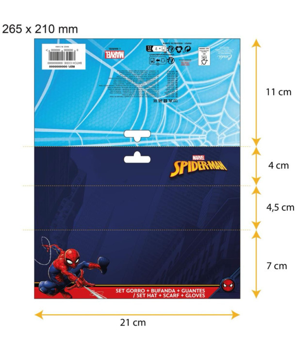 ДЕТСКА ШАПКА С ШАЛ И РЪКАВИЦИ SPIDERMAN Cerda