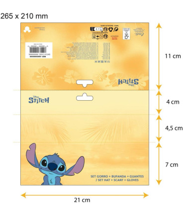 ДЕТСКА ШАПКА С ШАЛ И РЪКАВИЦИ STITCH МОМИЧЕ Cerda