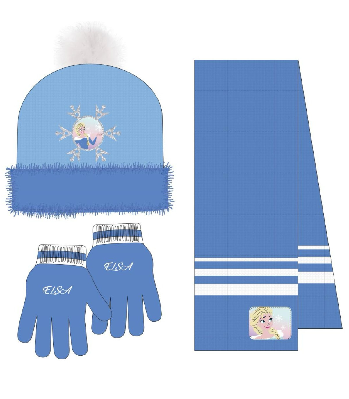 ДЕТСКА ШАПКА С ШАЛ И РЪКАВИЦИ FROZEN Cerda