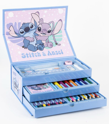 ТРИЕТАЖЕН КУФАР ЗА РИСУВАНЕ STITCH Cerda