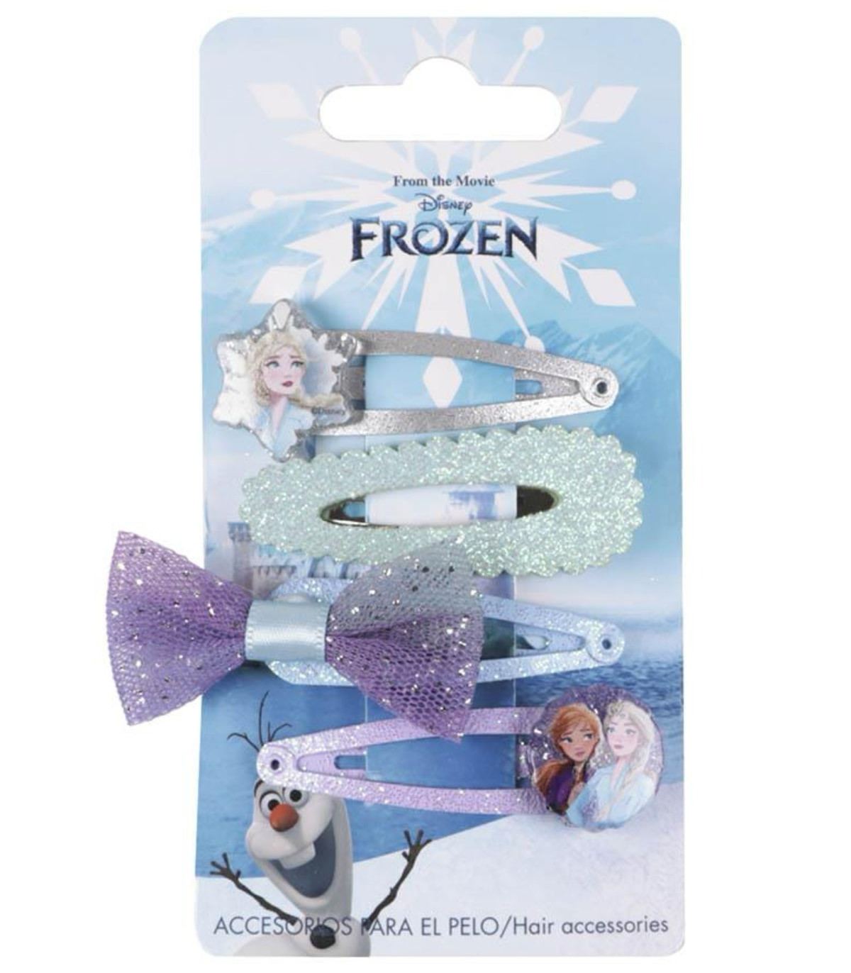 ФИБИ ЗА КОСА 4 БР. С ПАНДЕЛКА НА КАРТОН FROZEN Cerda