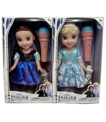 МУЗИКАЛНА КУКЛА ЛЕДЕНО ЦАРСТВО С МИКРОФОН 2 ВИДА 27 СМ Armtoys