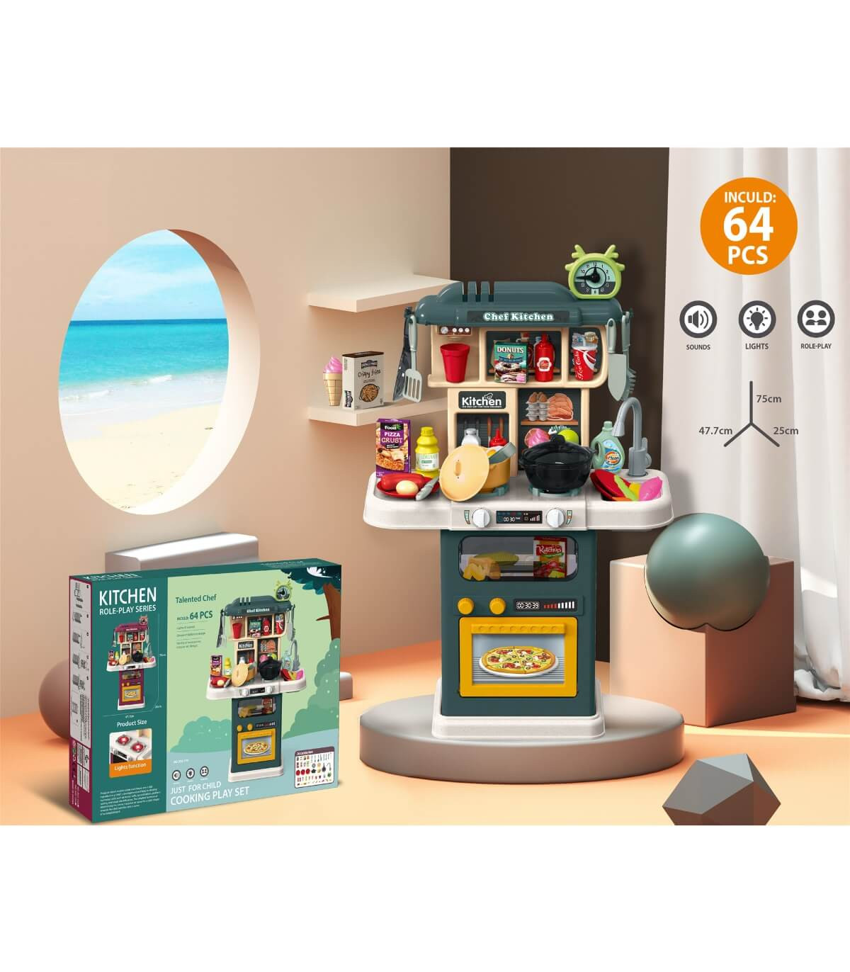 ДЕТСКА ГОЛЯМА КУХНЯ 64 ЧАСТИ Armtoys