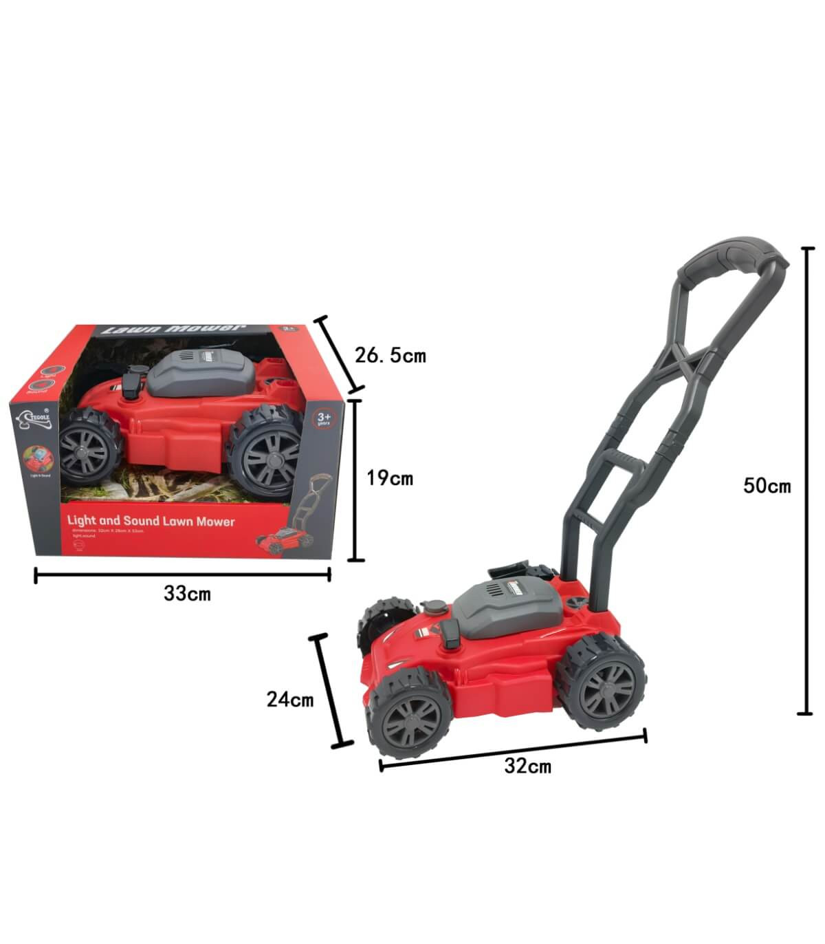 ДЕТСКА ЧЕРВЕНА ЕЛЕКТРИЧЕСКА КОСАЧКА В ОТВОРЕНА КУТИЯ Armtoys