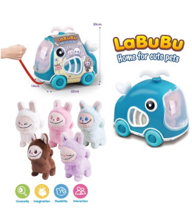 ПЛЮШЕНО ХОДЕЩО ЛАБУБУ В КУФАР НА КОЛЕЛЦА Armtoys