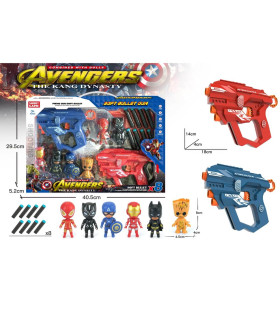 ДЕТСКИ ПИСТОЛЕТИ 2 БР. С МЕКИ СТРЕЛИ И ФИГУРИ ГЕРОИ Armtoys