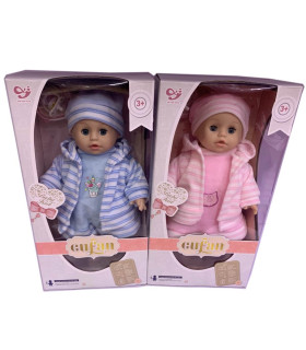 КУКЛА БЕБЕ СЪС ЗИМНИ ДРЕХИ И МИГАЩИ ОЧИ 2 ЦВЯТА Armtoys