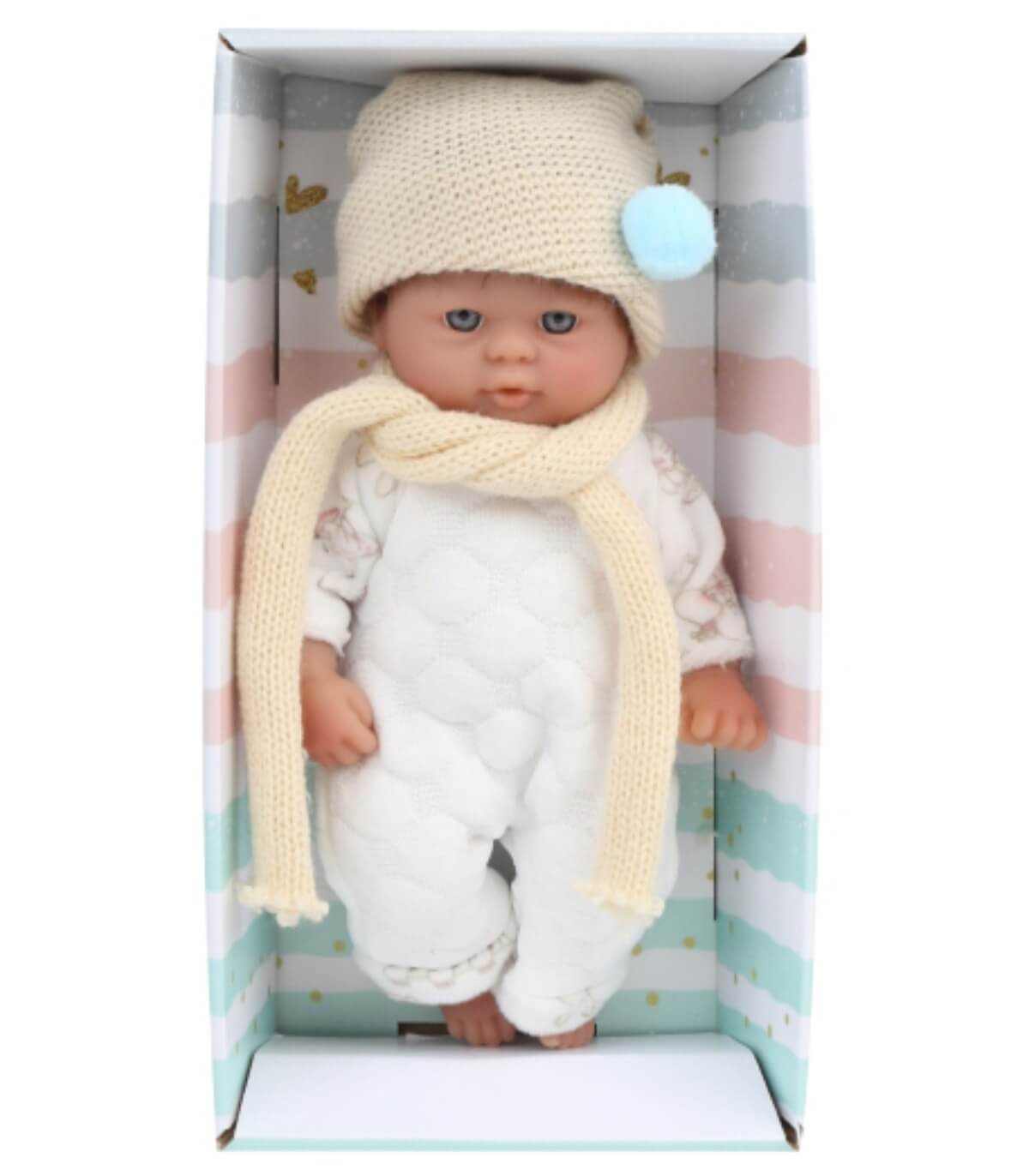 КУКЛА MINI BABY DOLL С ПЛЕТЕНА ШАПКА И ШАЛ 25 СМ Armtoys