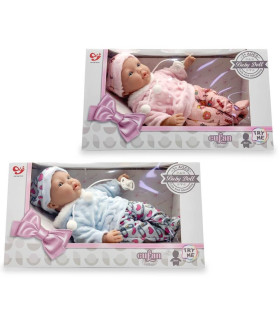 ЛЕГНАЛО БЕБЕ КУКЛА + ЗВУК СЪС ЗИМНИ ДРЕХИ 36 СМ Armtoys