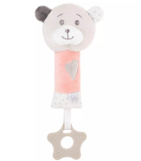 ПЛЮШЕНА БЕБЕШКА ДЪРЖАЛКА МЕЧЕ 24 СМ РОЗОВ/СИН Amek toys
