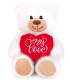 ПЛЮШЕНО МЕЧЕ СЪС СЪРЦЕ 25 СМ БЯЛО/БЕЖОВО Amek toys