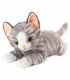 ПЛЮШЕНО ЛЕГНАЛО КОТЕ СЪС ЗВУК 50 СМ ОРАНЖЕВО/СИВО Amek toys