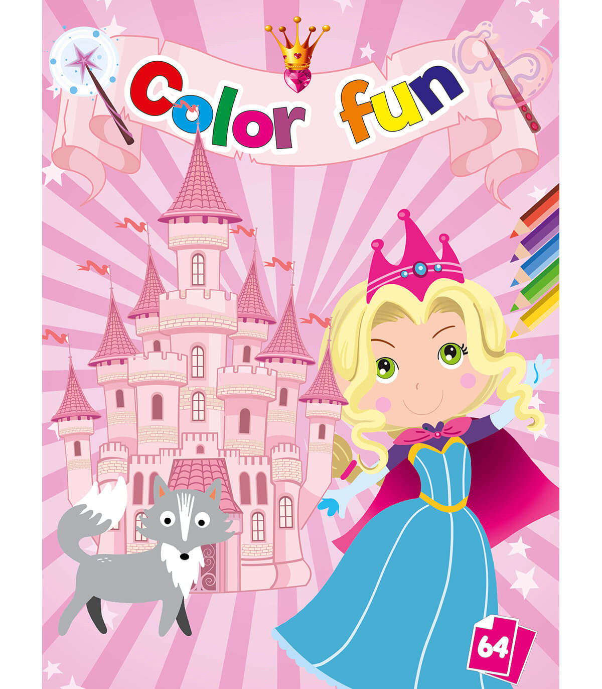КНИЖКА ЗА ОЦВЕТЯВАНЕ ПРИНЦЕСИ COLOR FUN 64 СТР. 8 ВИДА Boek Specials Nederland bv