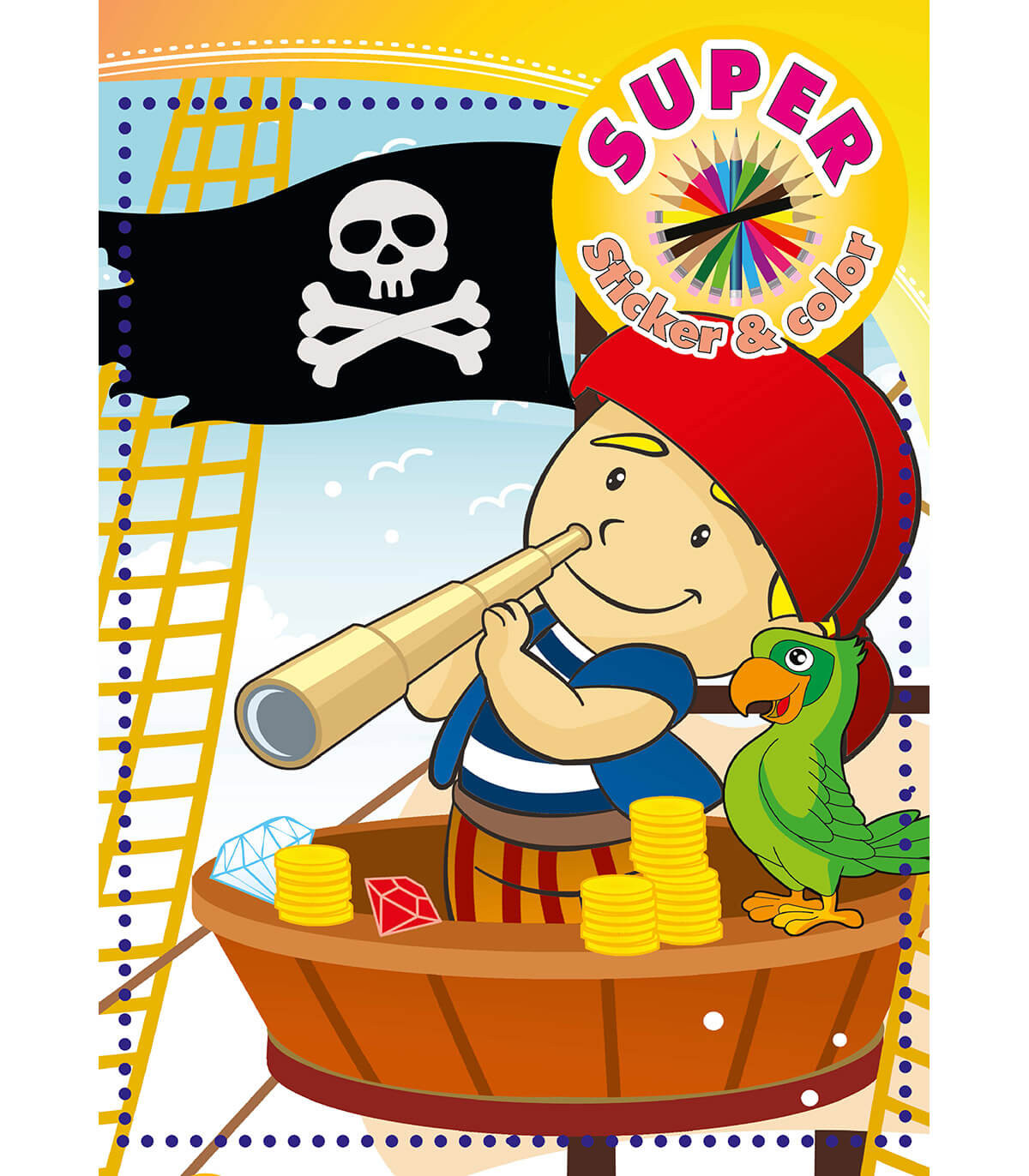 КНИЖКА ЗА ОЦВЕТЯВАНЕ SUPER STICKER & COLOR 32 СТР. 6 ВИДА Boek Specials Nederland bv