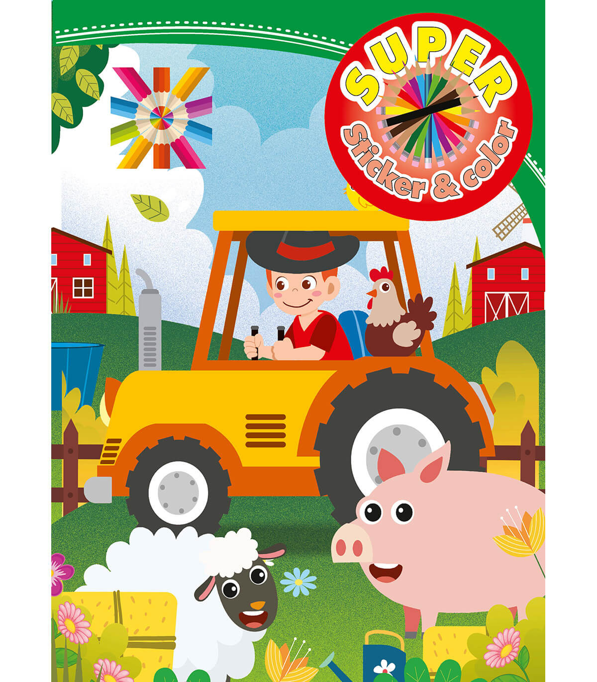 КНИЖКА ЗА ОЦВЕТЯВАНЕ SUPER STICKER & COLOR 32 СТР. 6 ВИДА Boek Specials Nederland bv