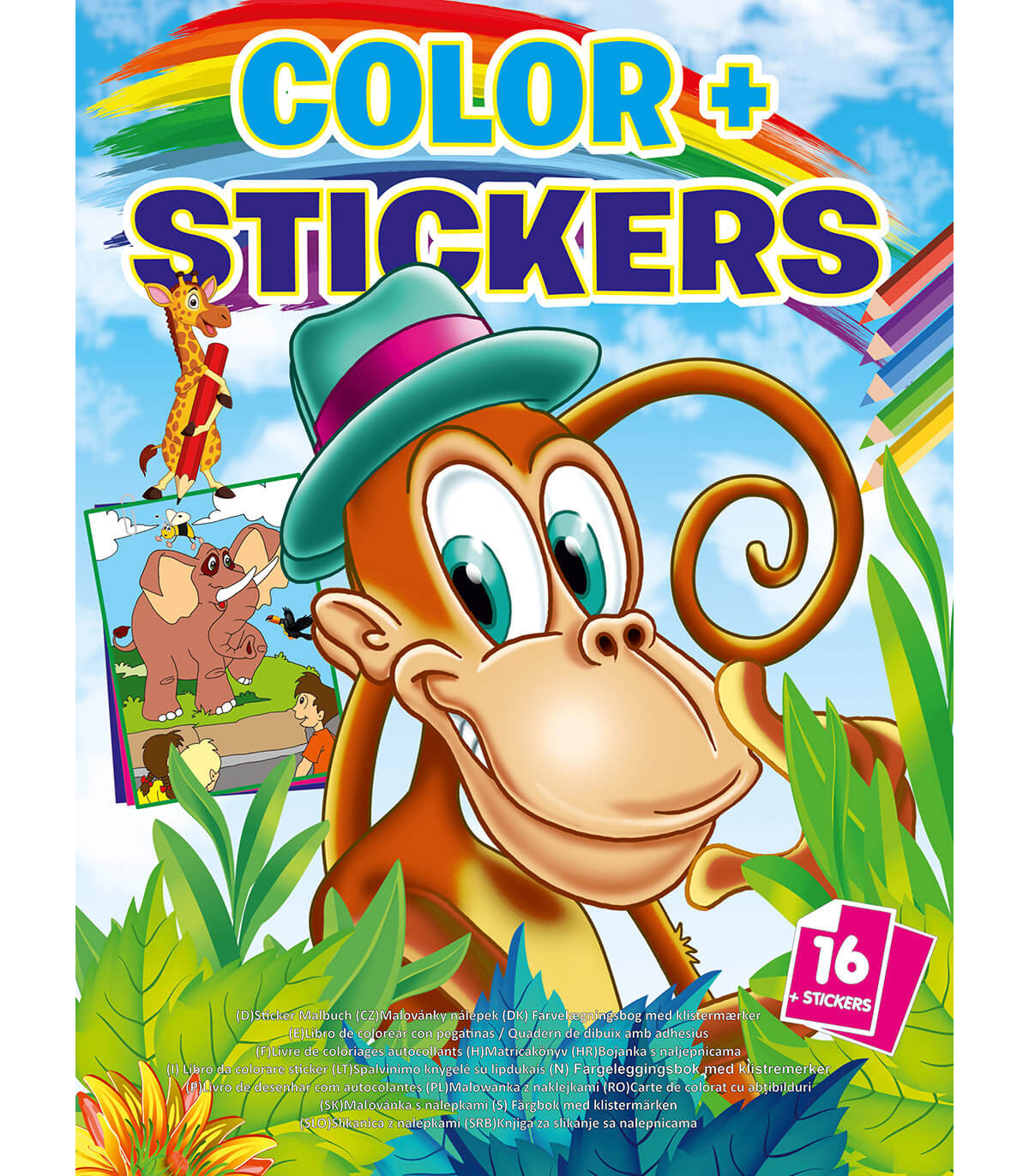 КНИЖКА ЗА ОЦВЕТЯВАНЕ COLOR + STICKERS 16 СТР. 4 ВИДА Boek Specials Nederland bv