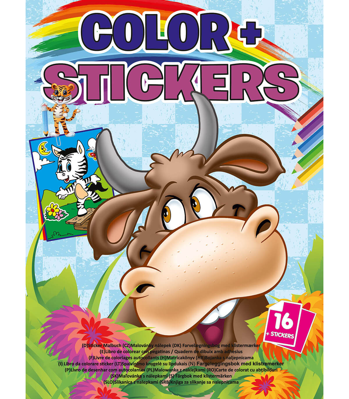 КНИЖКА ЗА ОЦВЕТЯВАНЕ COLOR + STICKERS 16 СТР. 4 ВИДА Boek Specials Nederland bv