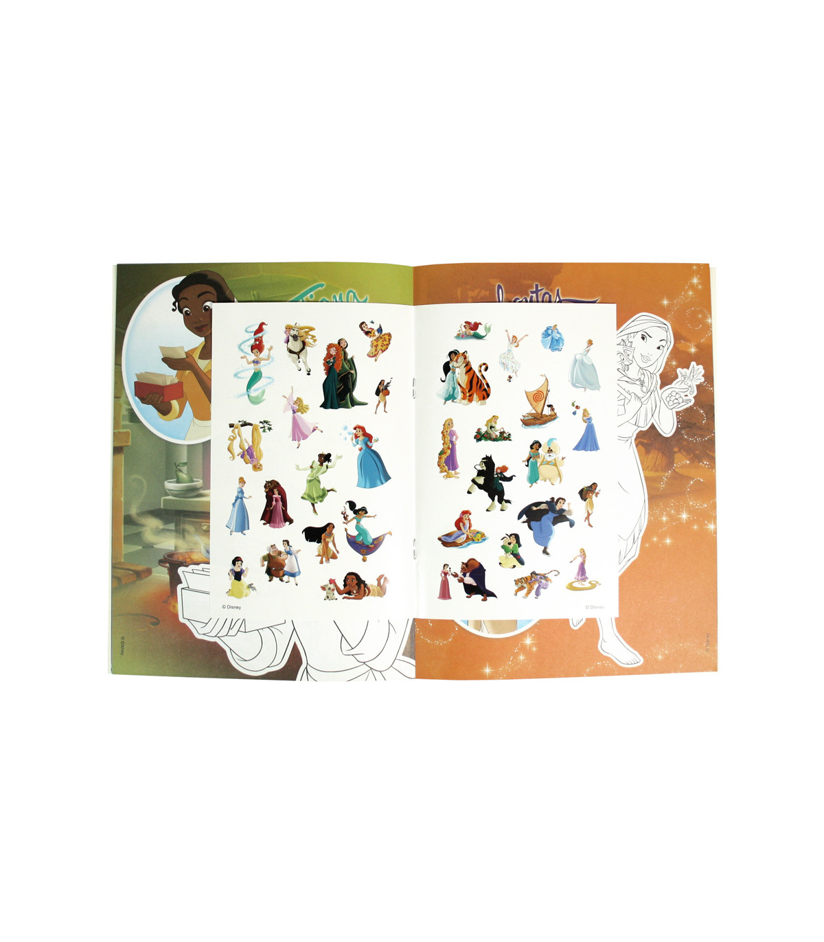 КНИЖКА ЗА ОЦВЕТЯВАНЕ DISNEY PRINCESS 16 СТР. + СТИКЕРИ 3 ВИДА Europrice