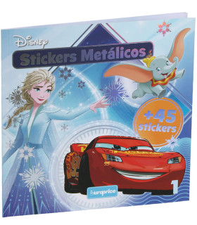 КНИЖКА ЗА ОЦВЕТЯВАНЕ DISNEY 24 СТР. + 45 СТИКЕРА МЕТАЛИК 3 ВИДА Europrice