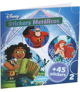 КНИЖКА ЗА ОЦВЕТЯВАНЕ DISNEY 24 СТР. + 45 СТИКЕРА МЕТАЛИК 3 ВИДА Europrice