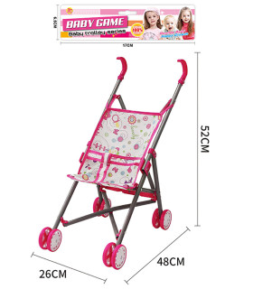 МЕТАЛНА КОЛИЧКА ЗА КУКЛИ РОЗОВА Armtoys