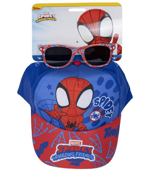 ДЕТСКА ШАПКА С КОЗИРКА 51 СМ + СЛЪНЧЕВИ ОЧИЛА SPIDERMAN Cerda