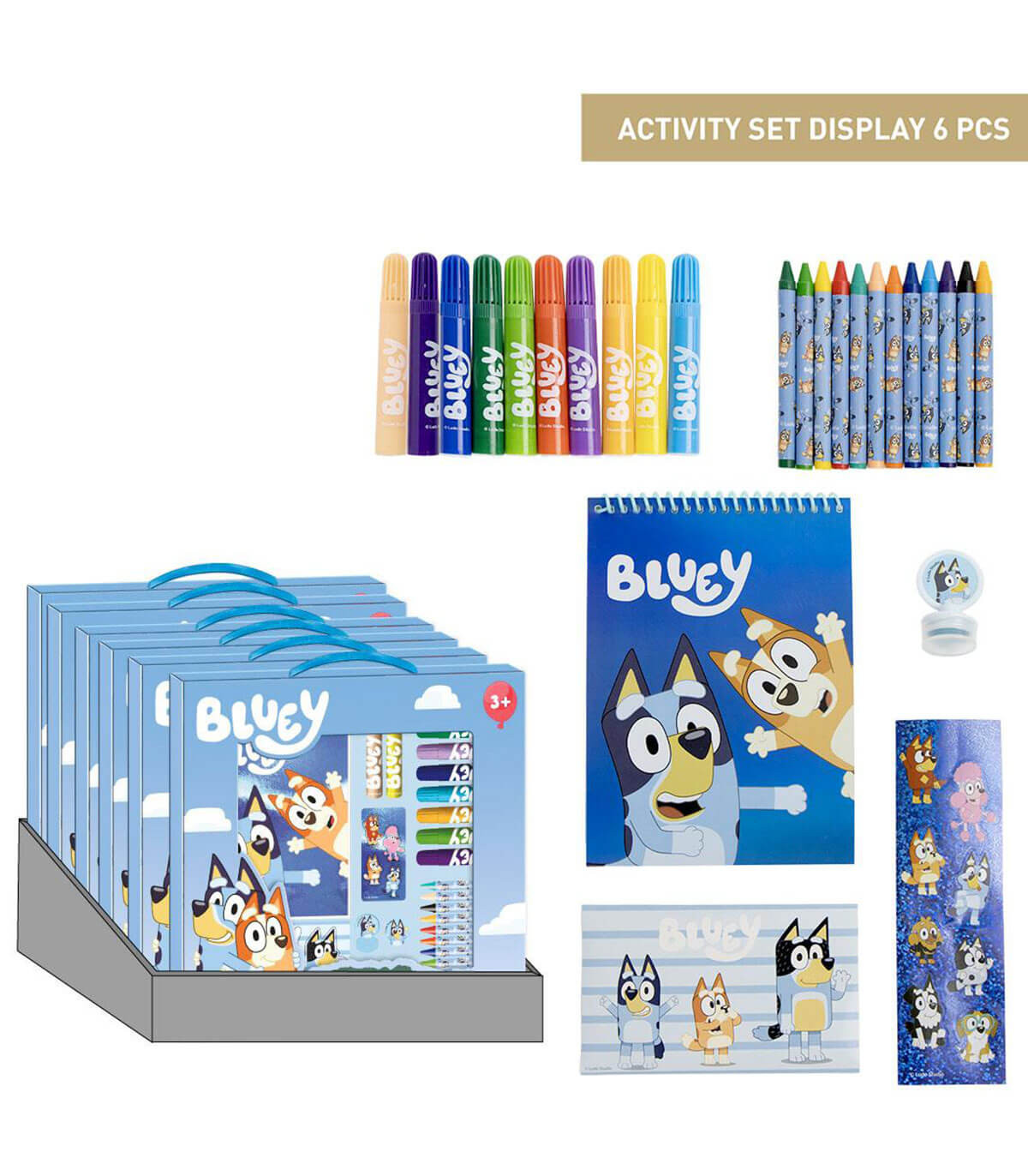 РИСУВАТЕЛЕН КОМПЛЕКТ С ТЕФТЕР И СТИКЕРИ BLUEY Cerda