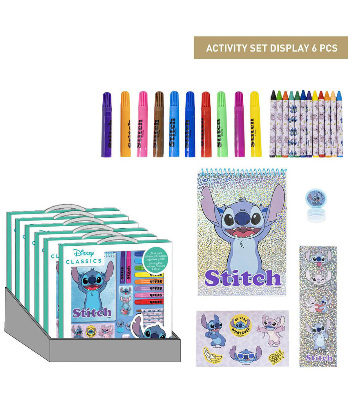 РИСУВАТЕЛЕН КОМПЛЕКТ С ТЕФТЕР И СТИКЕРИ STITCH Cerda