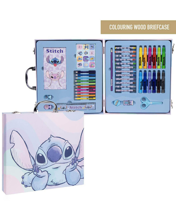 РИСУВАТЕЛЕН КОМПЛЕКТ В КУФАР С МЕТАЛНА ДРЪЖКА STITCH Cerda