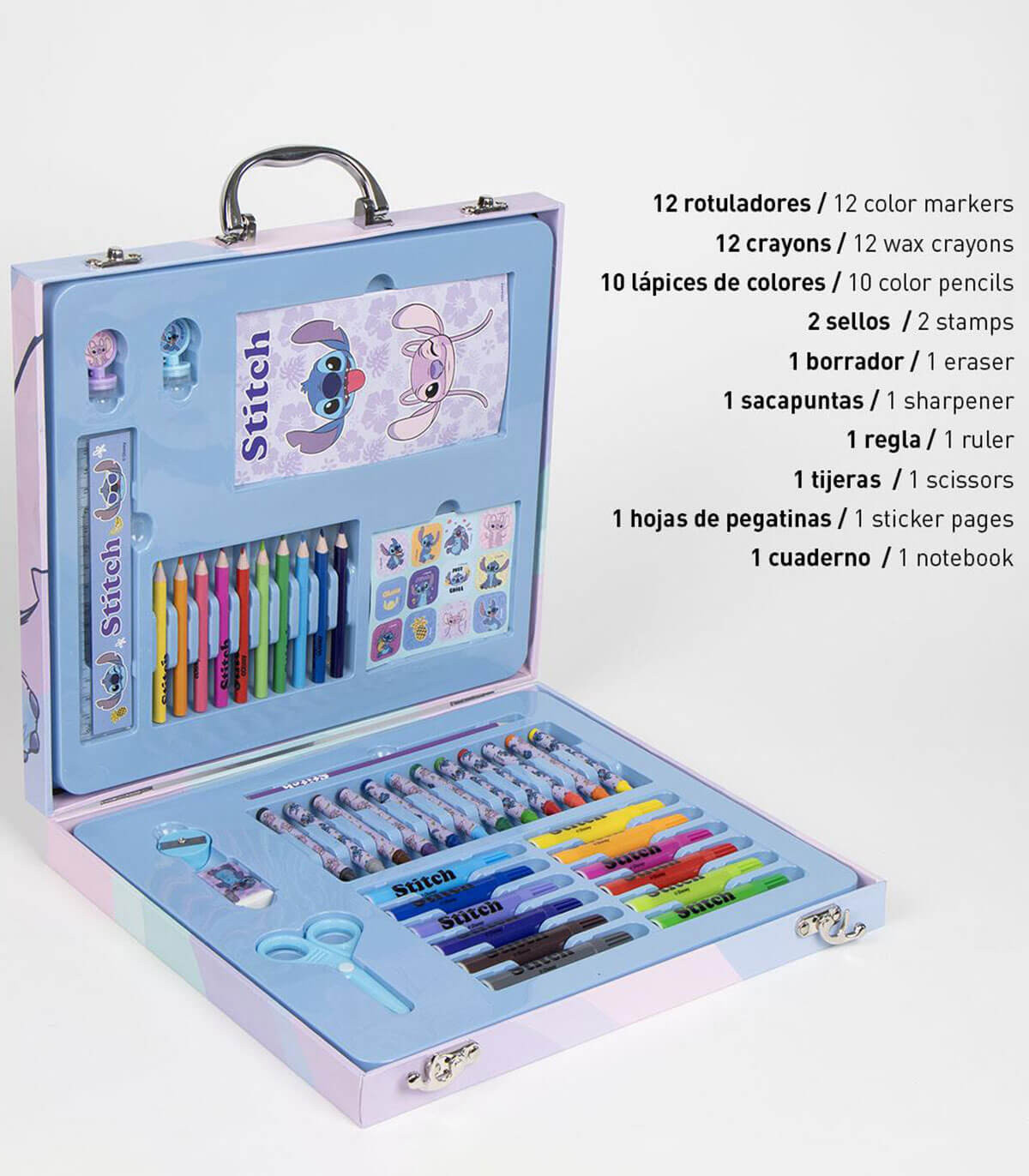 РИСУВАТЕЛЕН КОМПЛЕКТ В КУФАР С МЕТАЛНА ДРЪЖКА STITCH Cerda