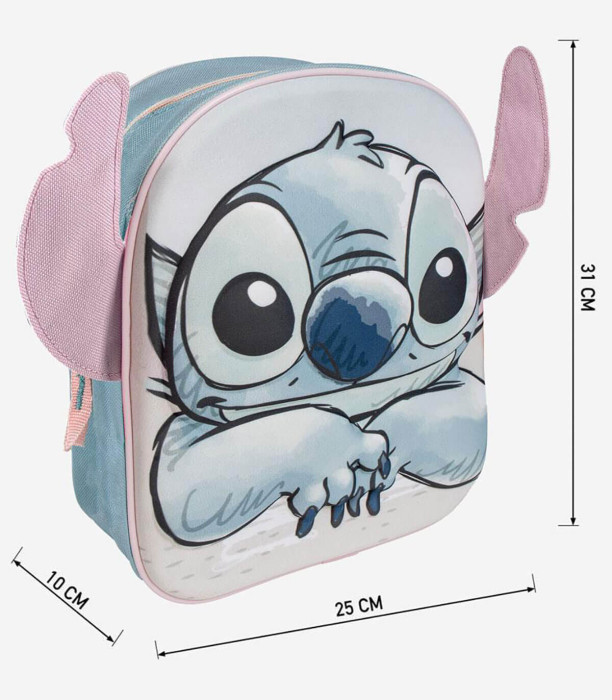 ДЕТСКА РАНИЦА 3D STITCH С УШИ 31X30 СМ Cerda