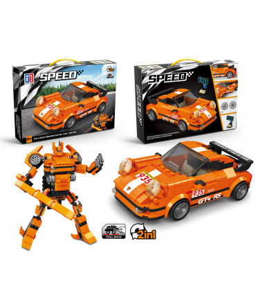 ДЕТСКИ КОНСТРУКТОР ТРАНФОРМЕР 2 В 1, 354 ЧАСТИ ОРАНЖЕВ Armtoys