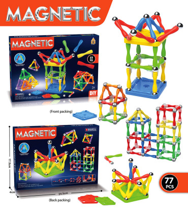 ДЕТСКИ МАГНИТЕН КОНКРУКТОР 77 ЧАСТИ Armtoys