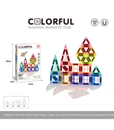 ДЕТСКИ МАГНИТЕН КОНСТРУКТОР 24 ЧАСТИ Armtoys