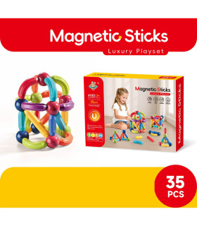 ДЕТСКИ МАГНИТЕН КОНСТРУКТОР ПРЪЧКИ 35 ЧАСТИ Armtoys