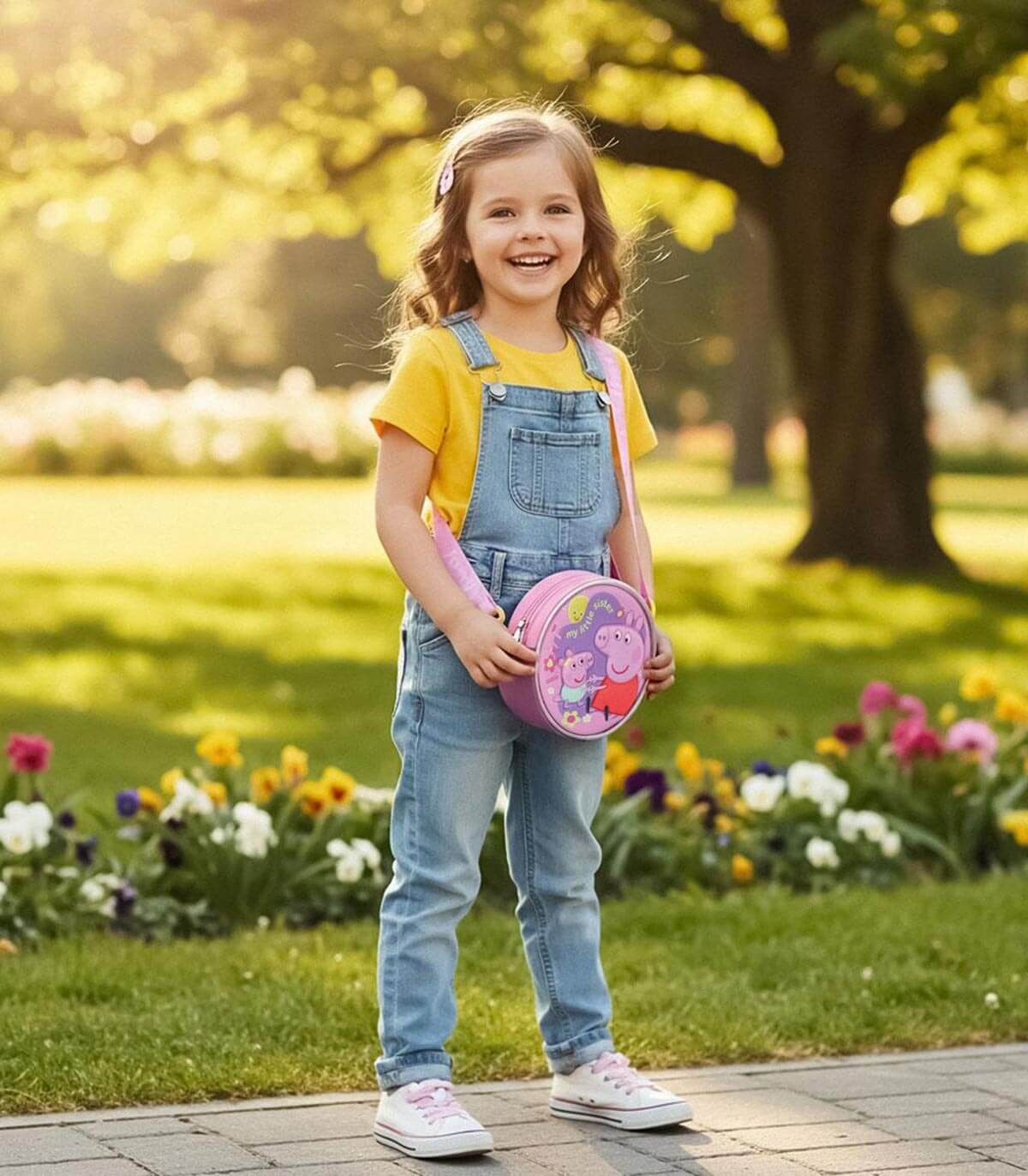 КРЪГЛА ДЕТСКА ЧАНТА ЗА РАМО PEPPA PIG