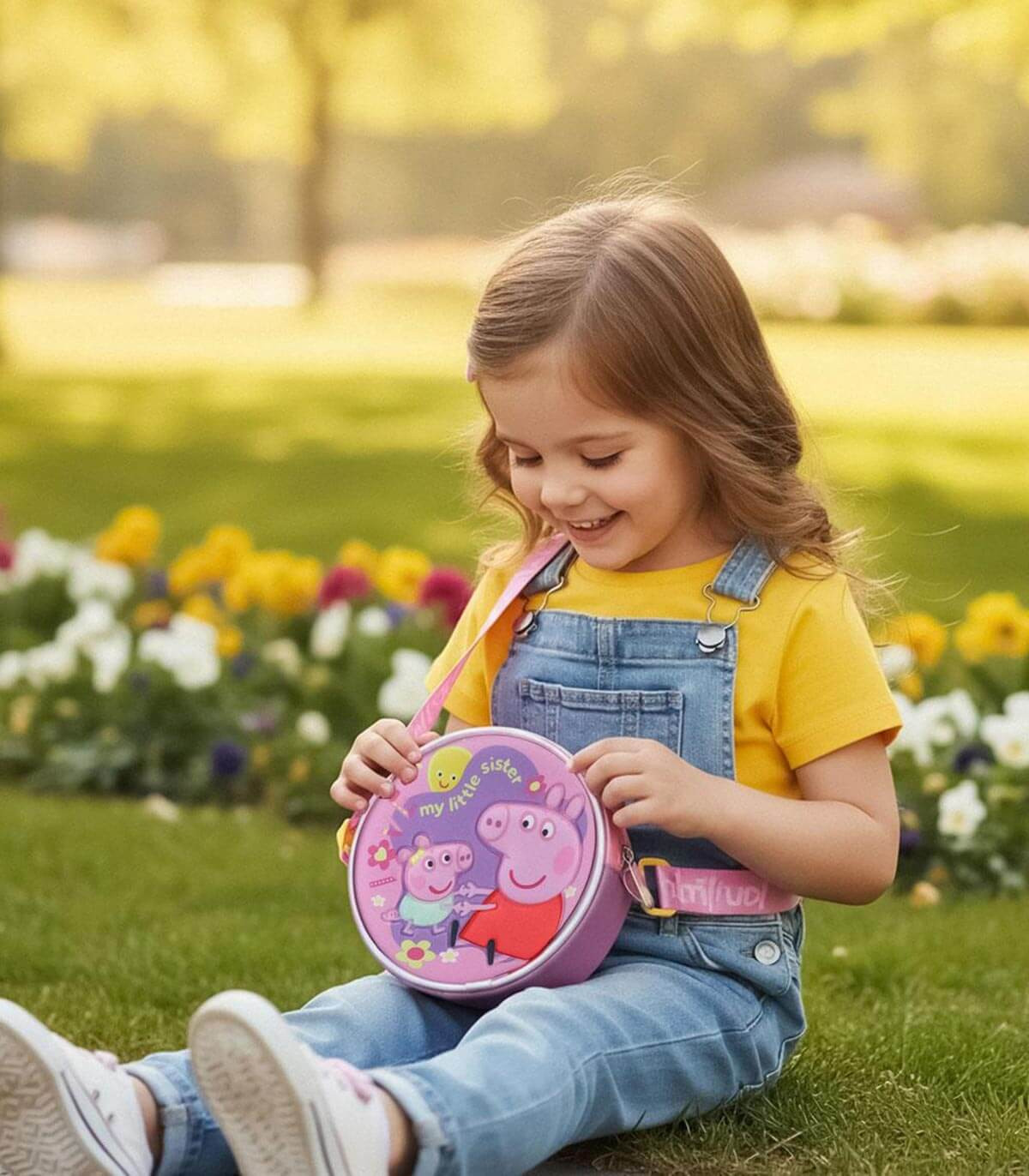 КРЪГЛА ДЕТСКА ЧАНТА ЗА РАМО PEPPA PIG