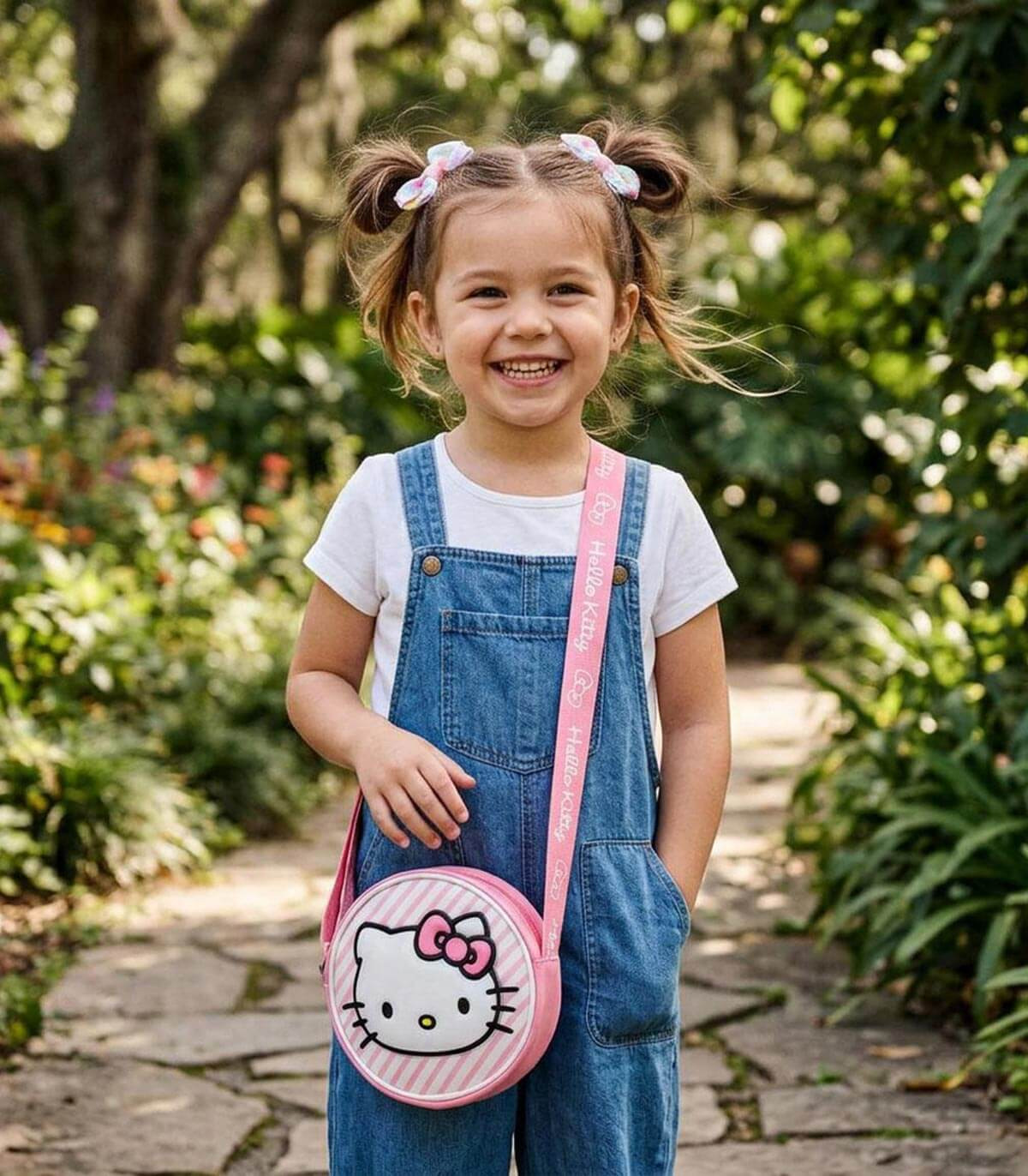 КРЪГЛА ДЕТСКА ЧАНТА ЗА РАМО HELLO KITTY