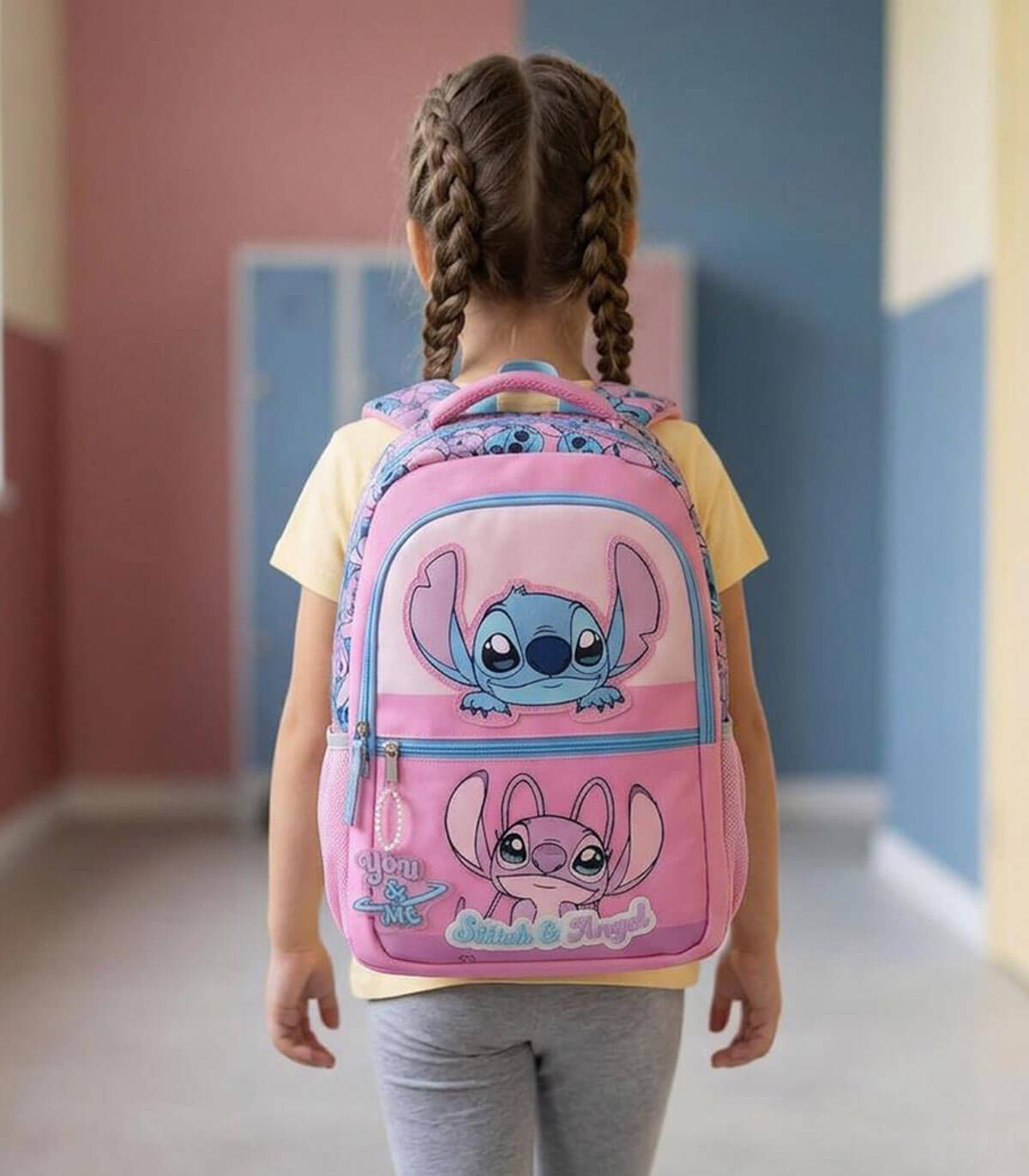 ДЕТСКА РАНИЦА ЗА УЧИЛИЩЕ STITCH РОЗОВ