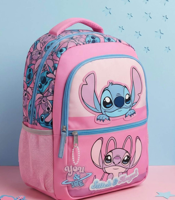 ДЕТСКА РАНИЦА ЗА УЧИЛИЩЕ STITCH РОЗОВ