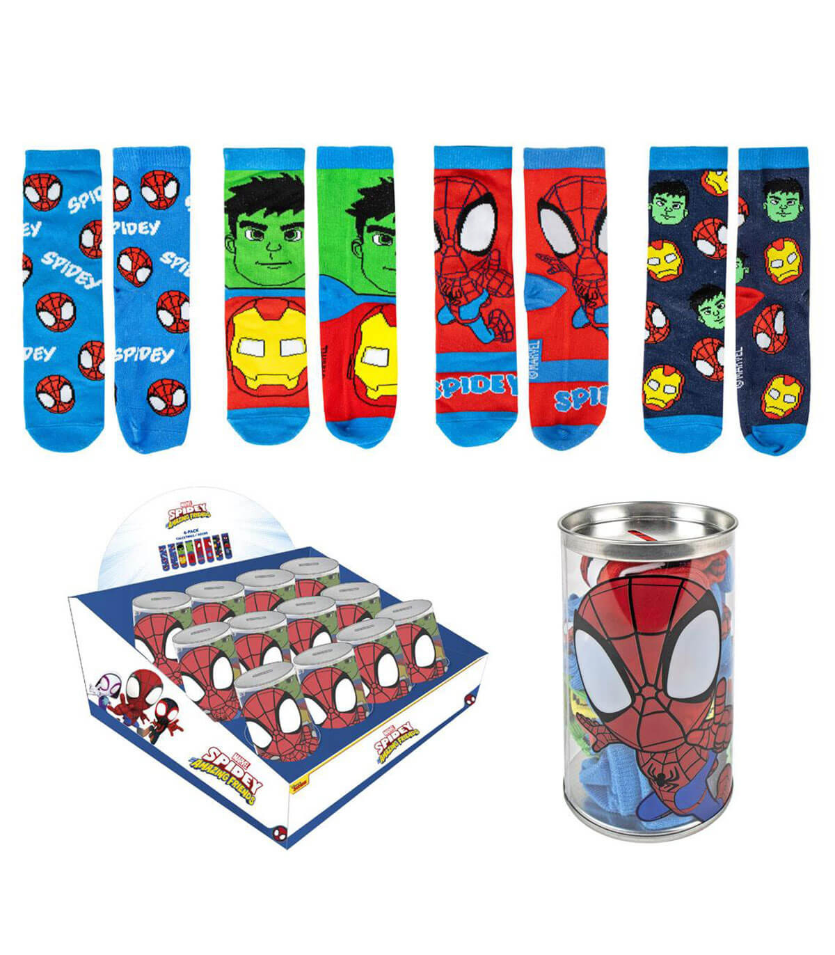 ДЕТСКИ ЧОРАПИ 4 ЧИФТА SPIDEY В БУРКАН 23/34
