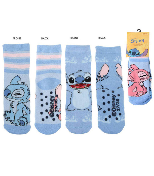 2 БР. ДЕТСКИ ЧОРАПИ АНТИСЛИП STITCH & ANGEL 27-38