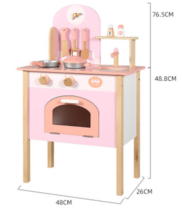 ДЪРВЕНА КУХНЯ С ПРИБОРИ 48x26x76 СМ В КУТИЯ