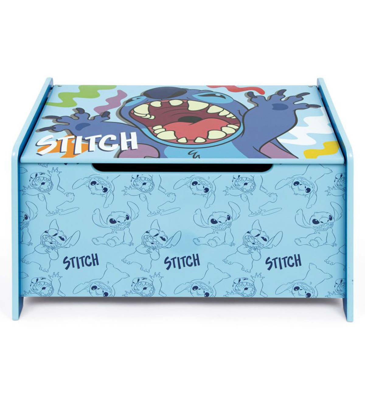 ДЪРВЕНА КУТИЯ ЗА ИГРАЧКИ STITCH