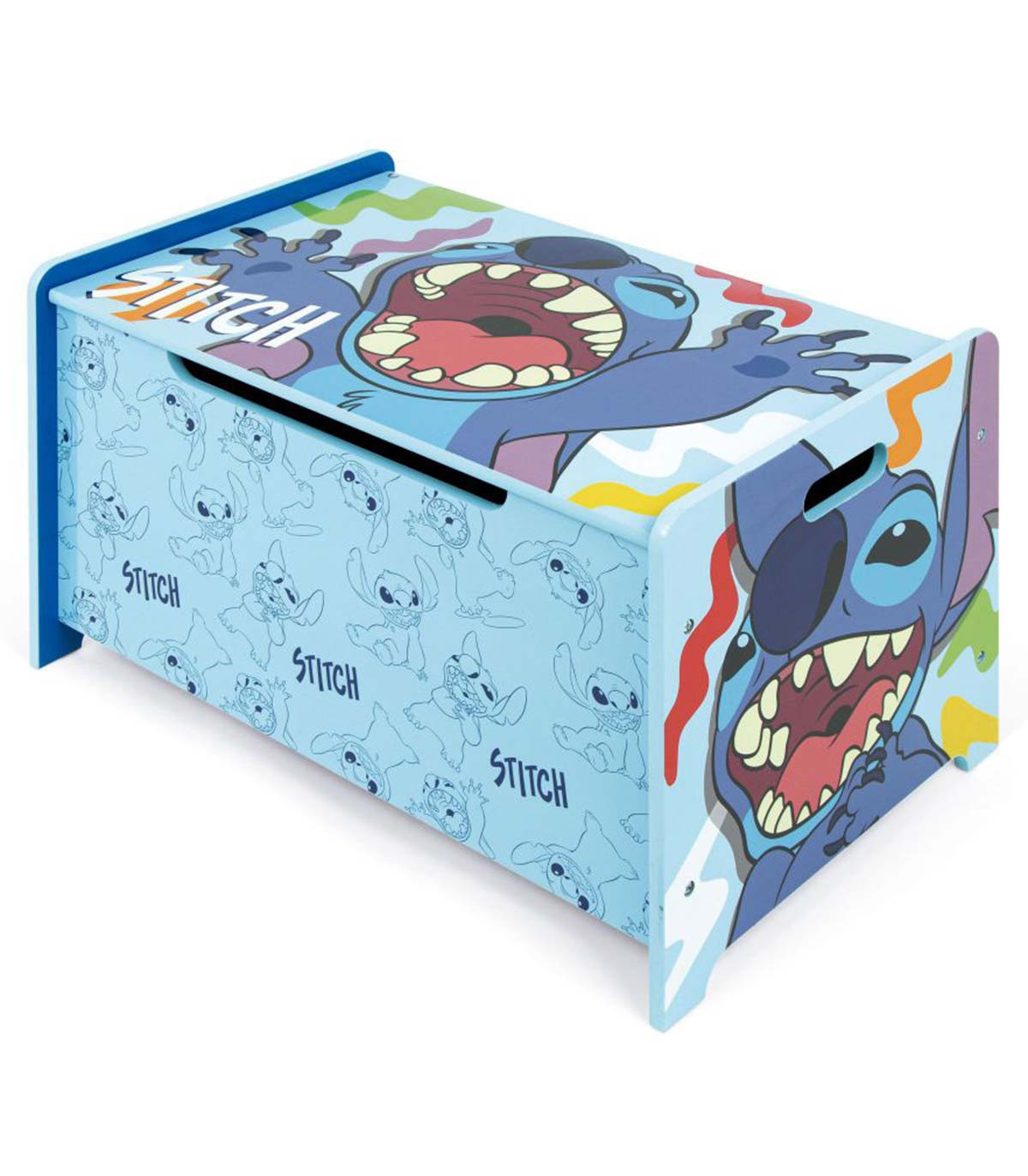 ДЪРВЕНА КУТИЯ ЗА ИГРАЧКИ STITCH